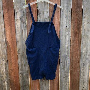 Beaton heavy linen shortalls / shorts overalls navy blue XL